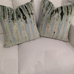 Elegant Blue and Gray Throw Pillows